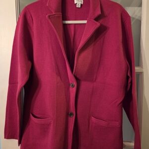 J. Crew Vibrant Pink Sweater Blazer